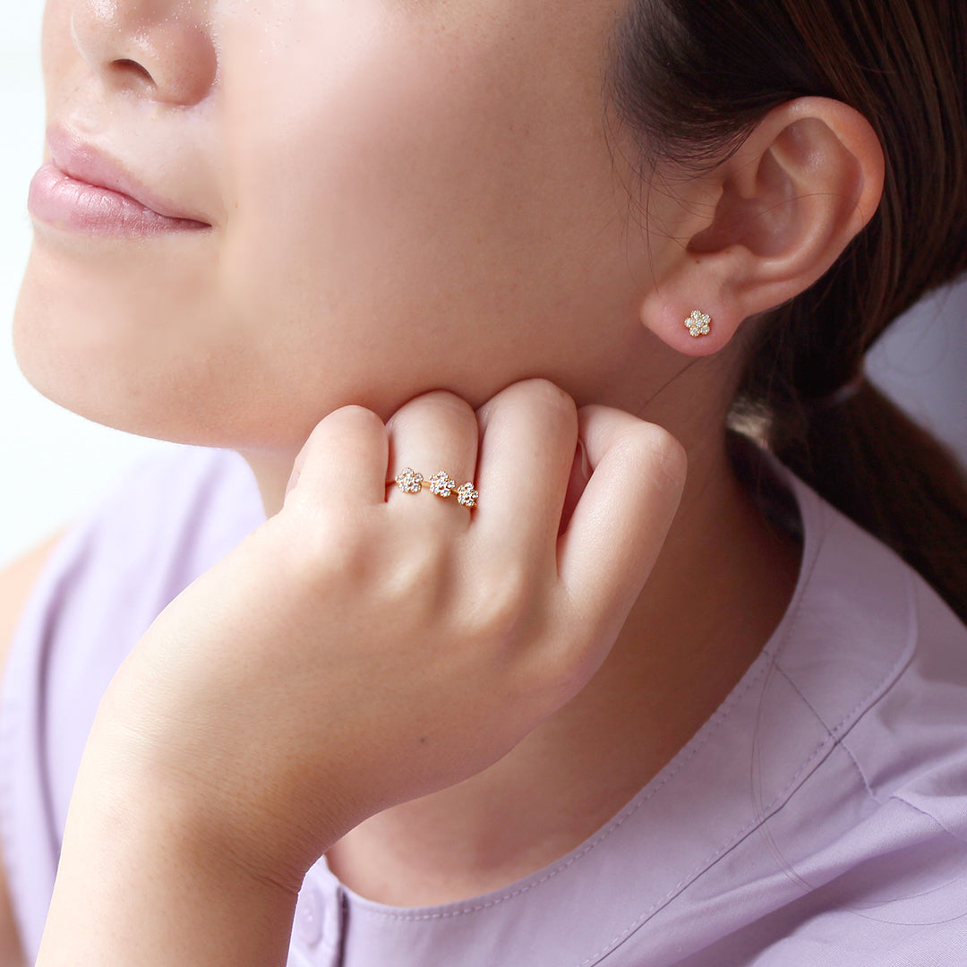 【在庫限り・即日発送】ダイヤモンド K18リング・パルテール