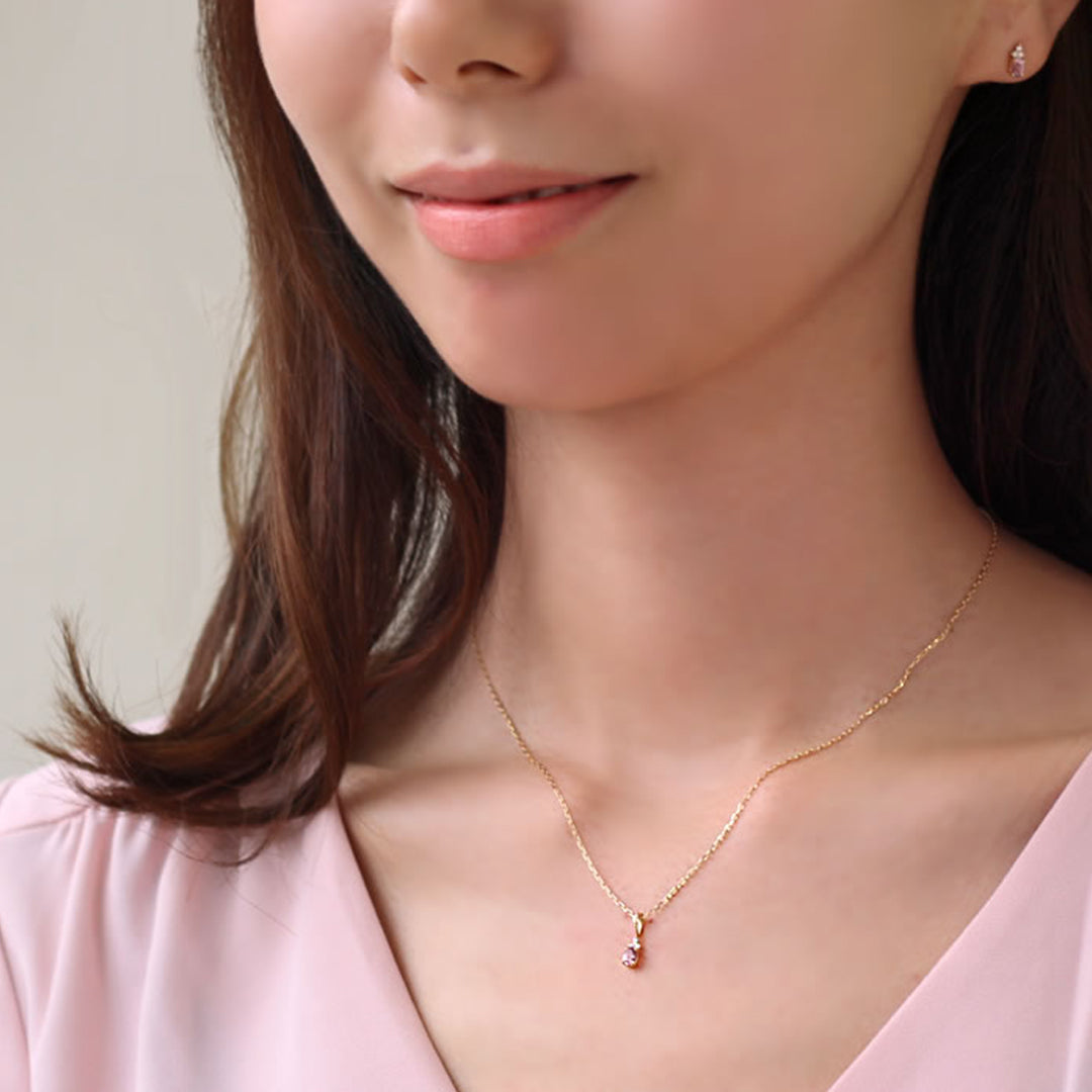 【即日発送】シャンパンガーネット(タンザニア産)×ダイヤモンドK18/PTペンダントトップ・フラヴィ