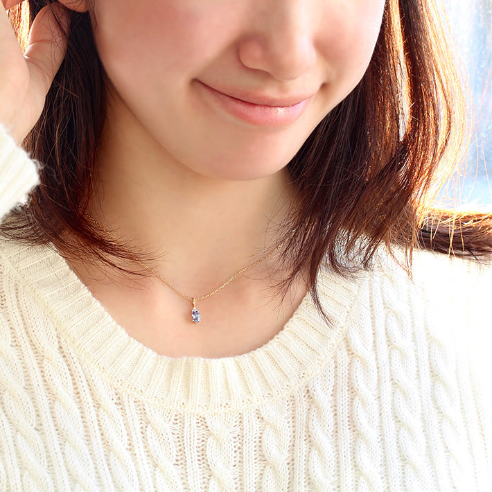 【在庫限り・即日発送】タンザナイト×ダイヤモンド K18ペンダントトップ・フラヴィ