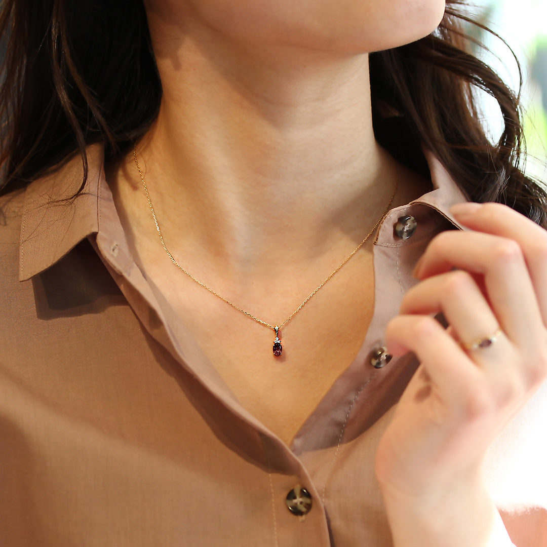 カラーチェンジガーネット×ダイヤモンド K10/K18/PTペンダントトップ・フラヴィ