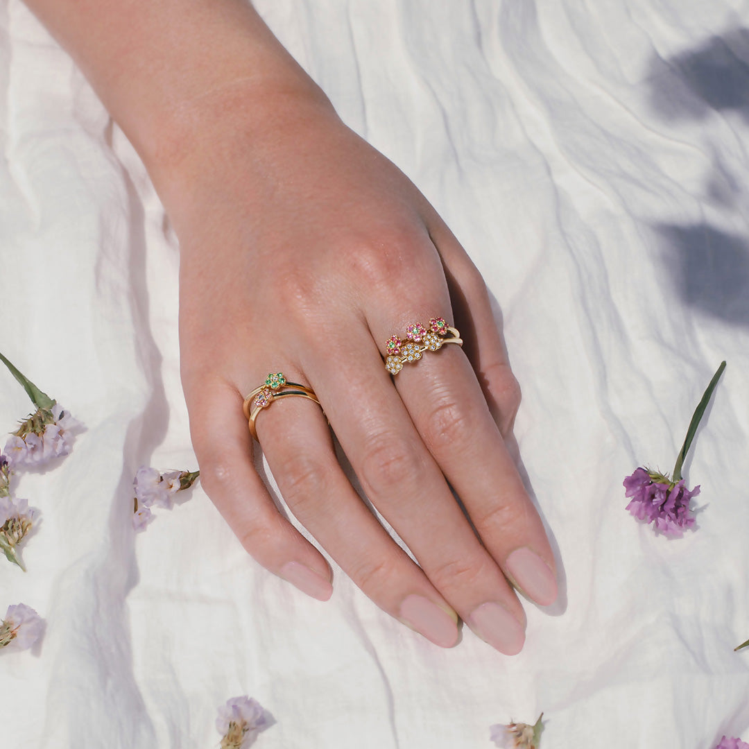 【在庫限り・即日発送】ダイヤモンド K18リング・パルテール