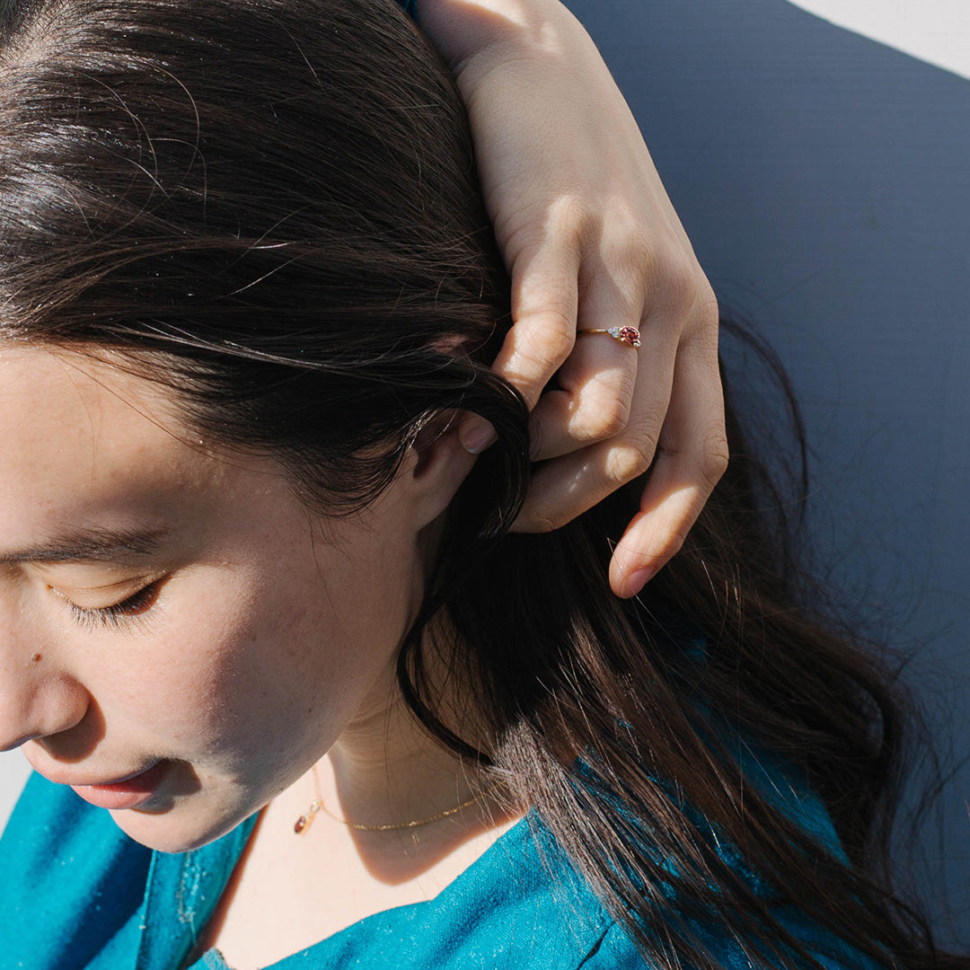 カラーチェンジガーネット×ダイヤモンド K10/K18/PTリング・フラヴィ