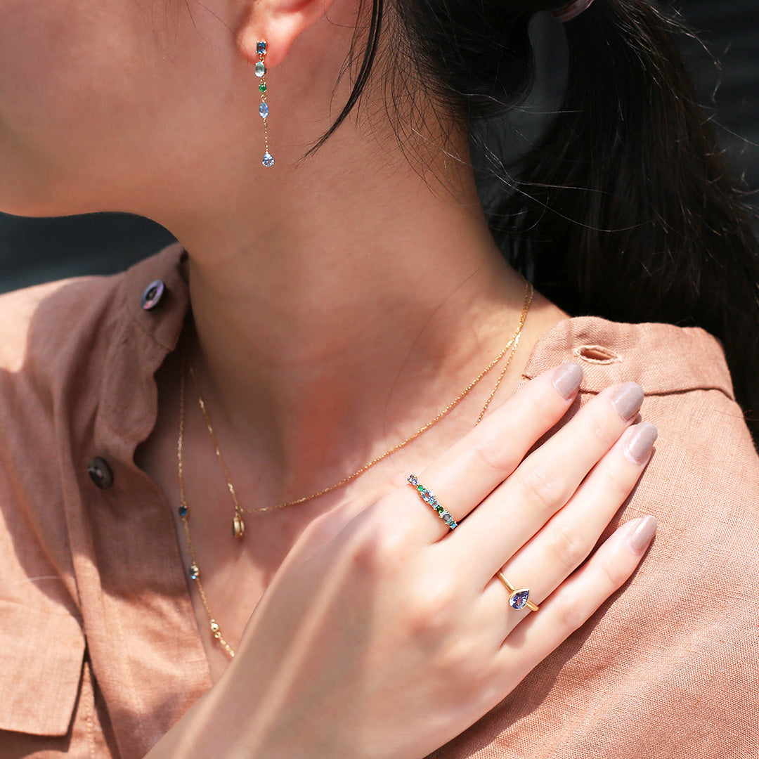 マルチカラージュエル K10/K18/PTリング・オーシャンパフメ