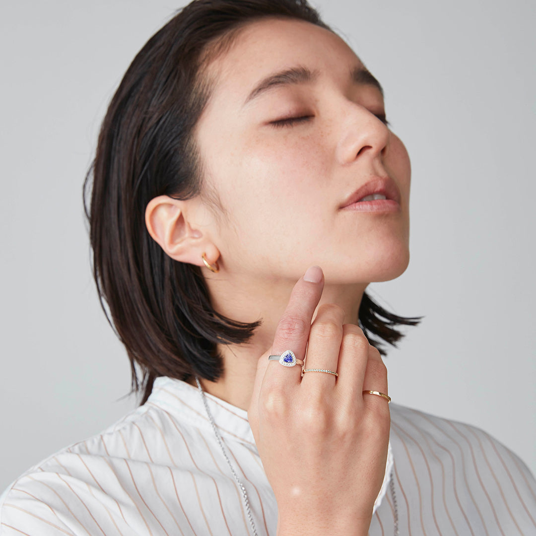 【在庫限り・即日発送】タンザナイト×ホワイトトパーズ SV925リング・ヴィヴ