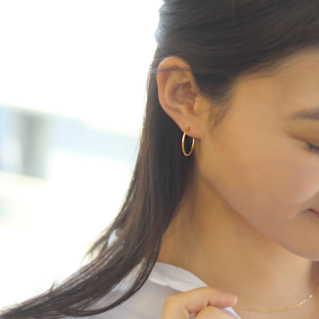 【在庫限り・即日発送】K18/PTピアス・アリア(20mm)