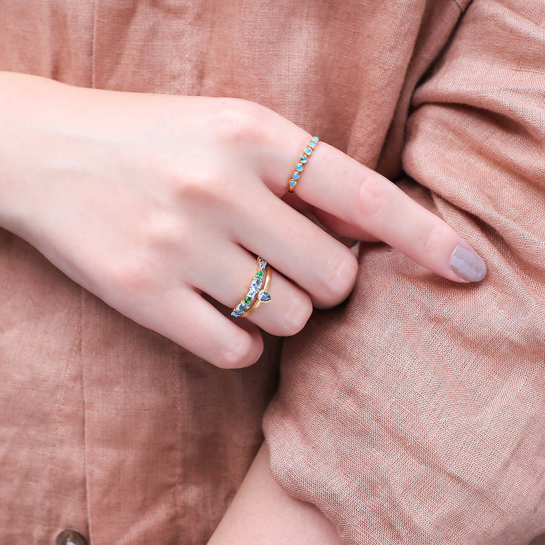 マルチカラージュエル K10/K18/PTリング・オーシャンパフメ