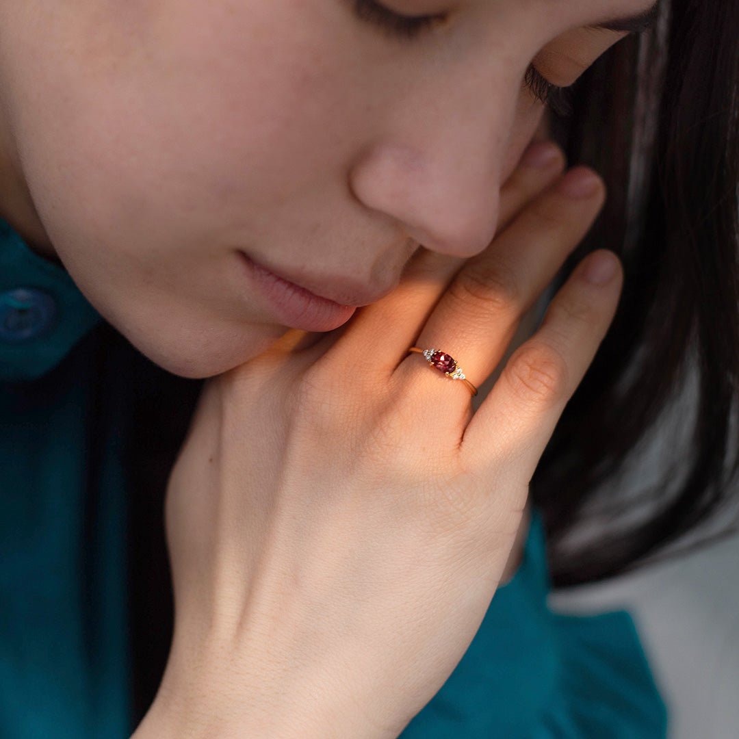 カラーチェンジガーネット×ダイヤモンド K10/K18/PTリング・フラヴィ