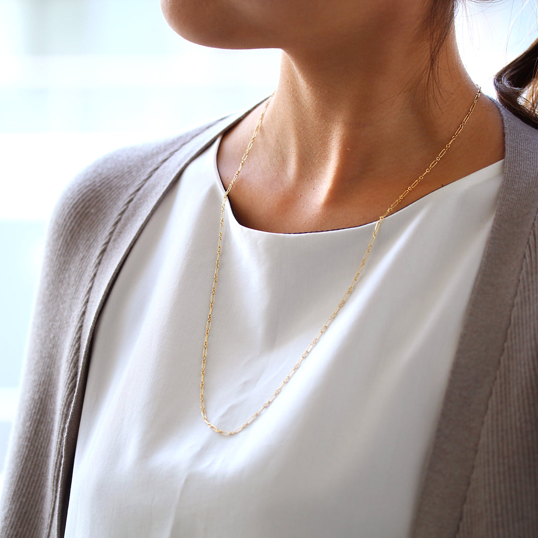 K18ネックレス・フィガロ(60cm)