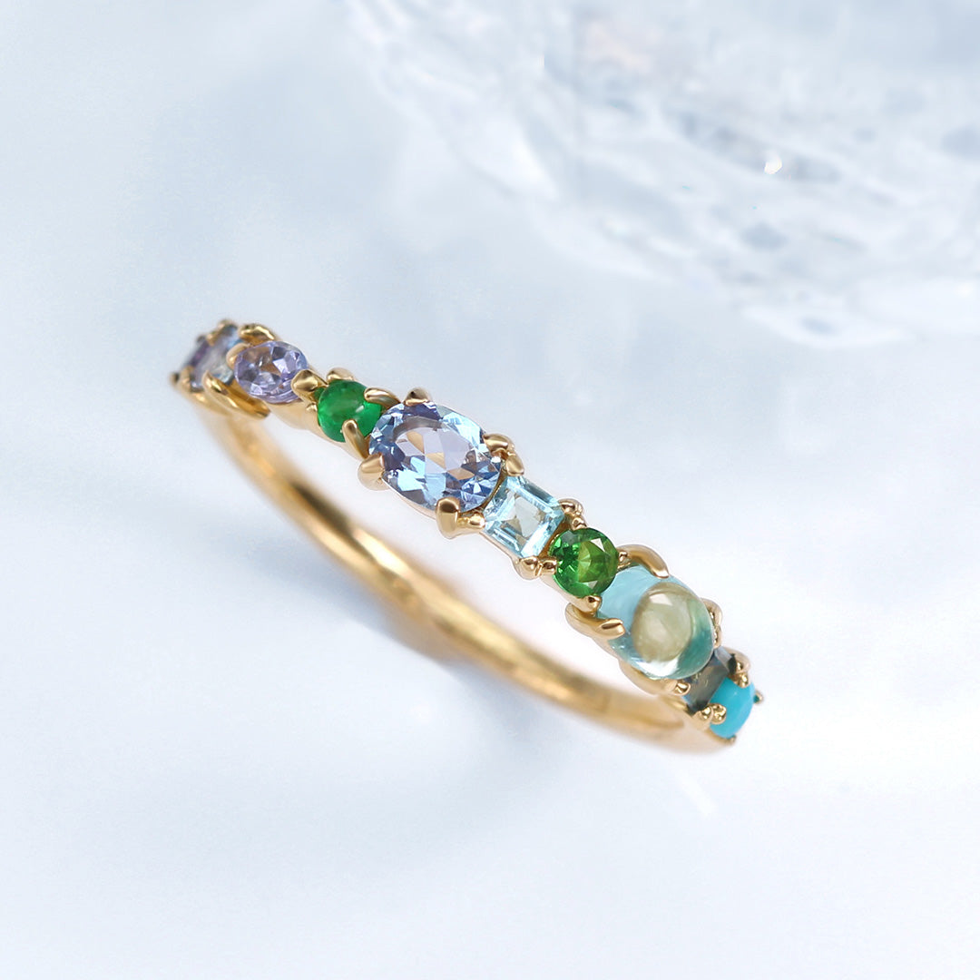 マルチカラージュエル K10/K18/PTリング・オーシャンパフメ