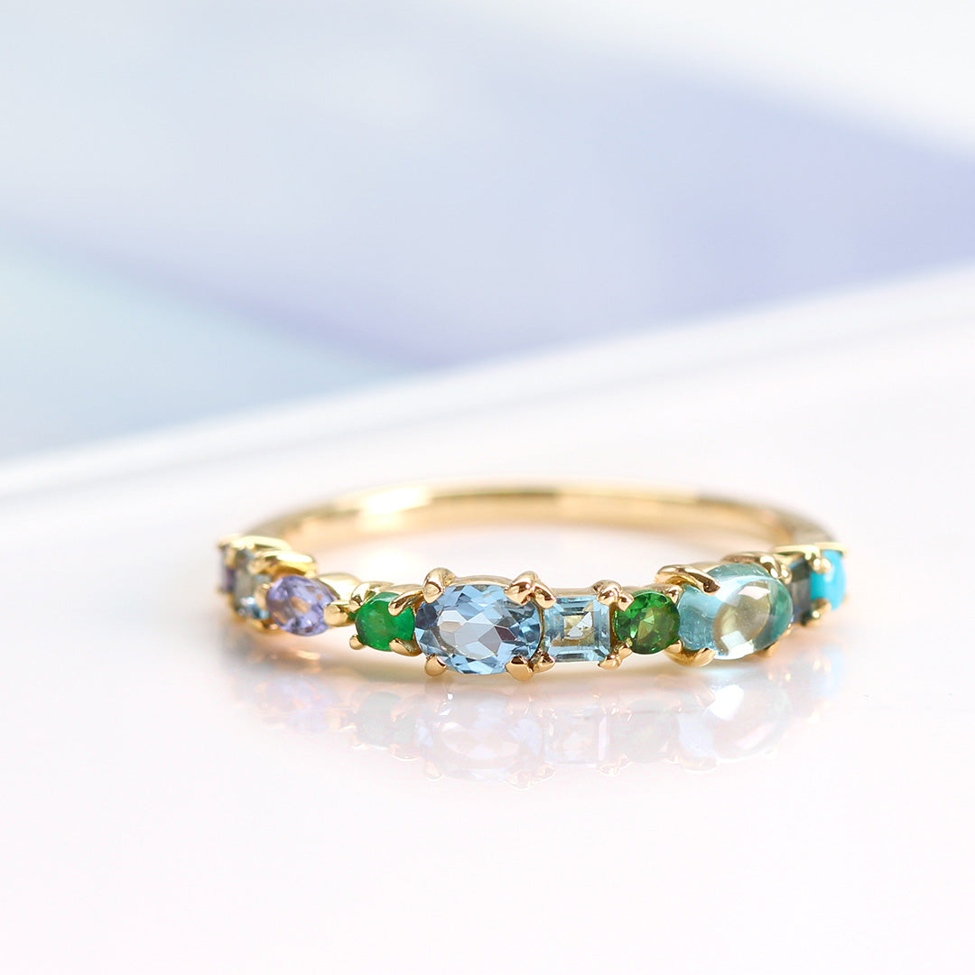 マルチカラージュエル K10/K18/PTリング・オーシャンパフメ