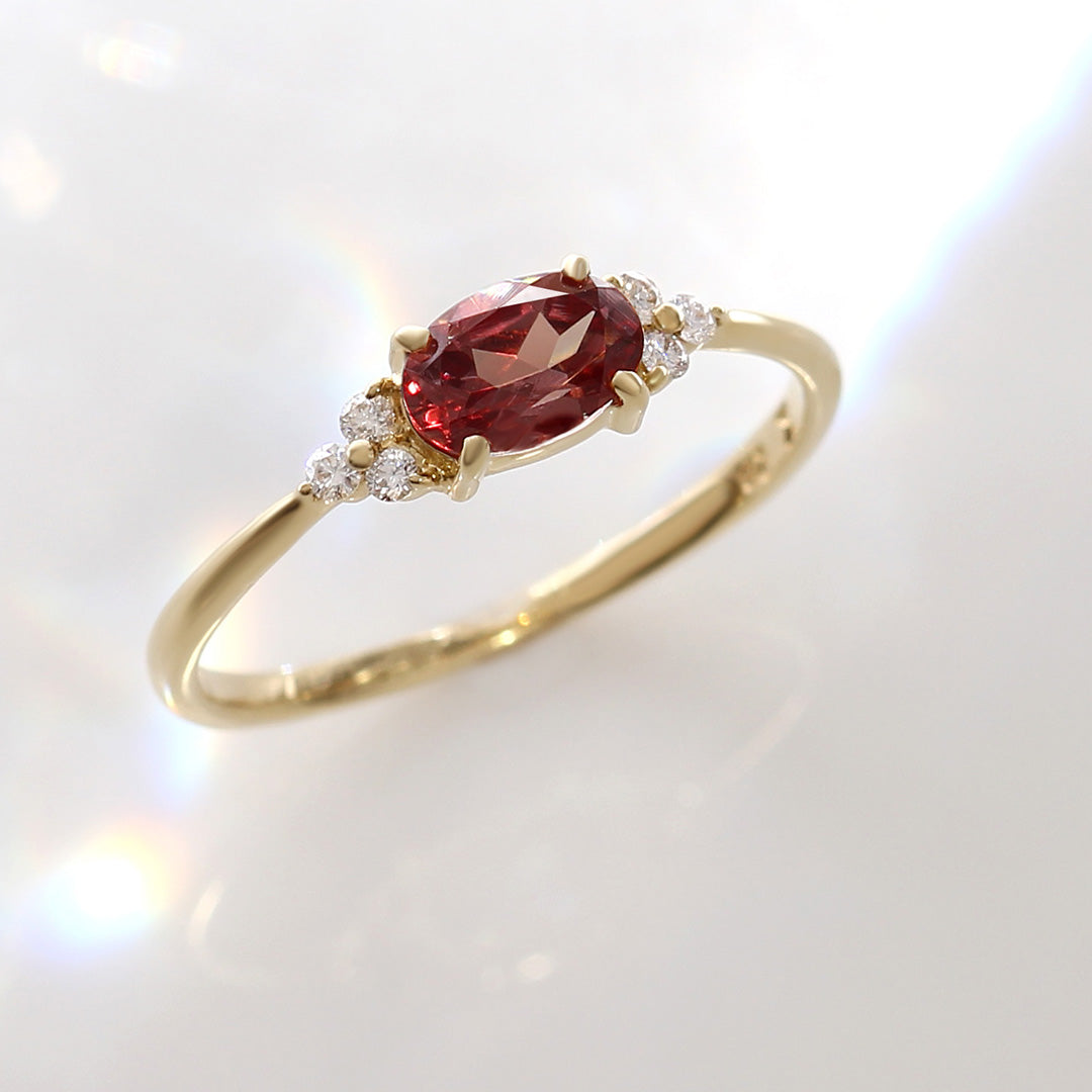 カラーチェンジガーネット×ダイヤモンド K10/K18/PTリング・フラヴィ