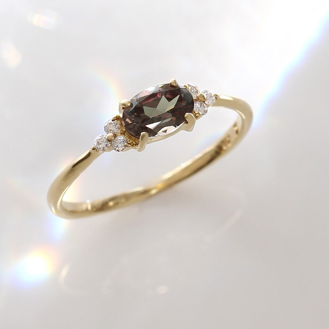 カラーチェンジガーネット×ダイヤモンド K10/K18/PTリング・フラヴィ