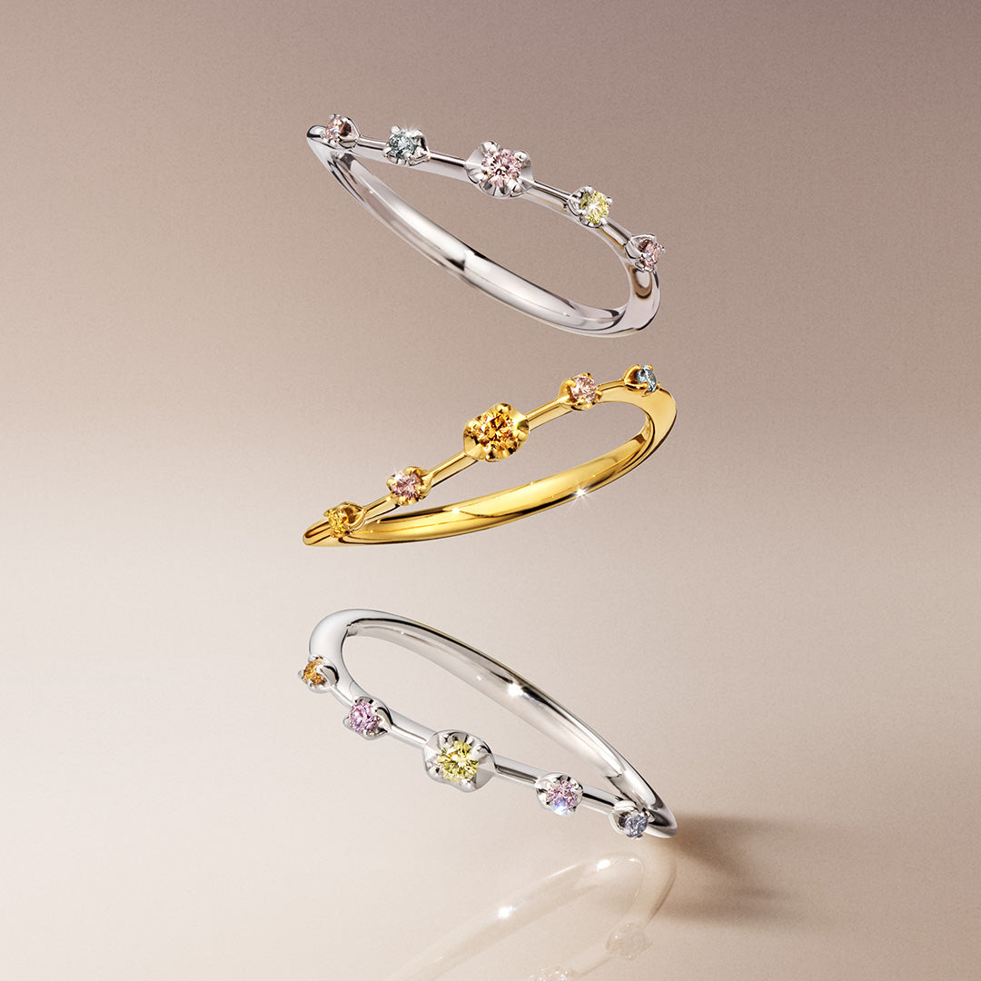 【GINZA SIX店限定】ファンシーカラーダイヤモンド K18/PTリング・デリヴレール