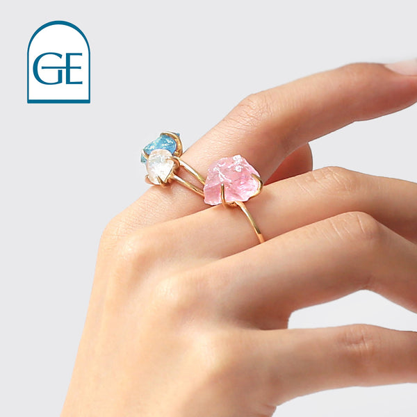 原石 天然石 ラフカット リング 指輪 ロードライトガーネット アクア