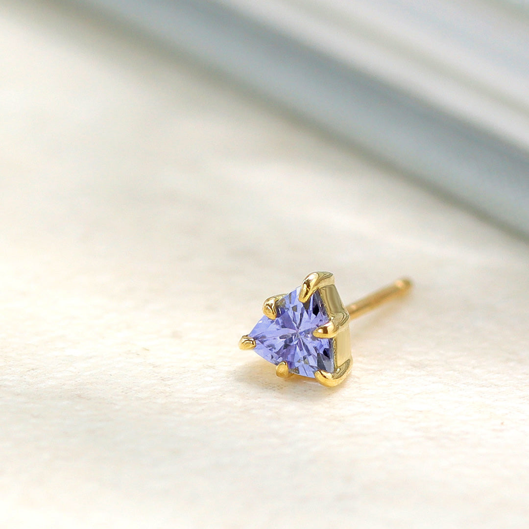 【即日発送】タンザナイト K18/PT ピアス(片耳)・アミーユ