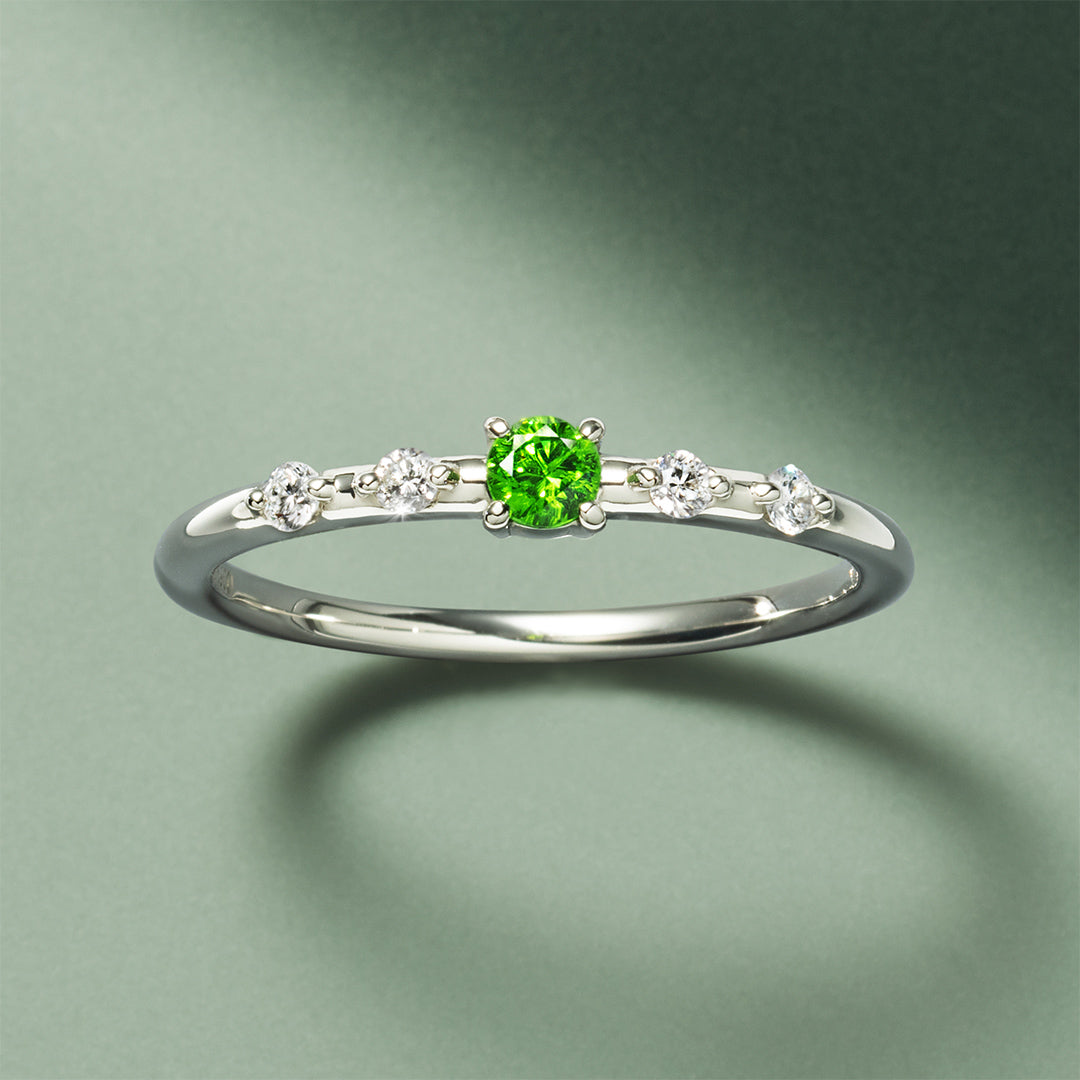 ビズー公式】デマントイドガーネット K18/PT リング・アクサンテール