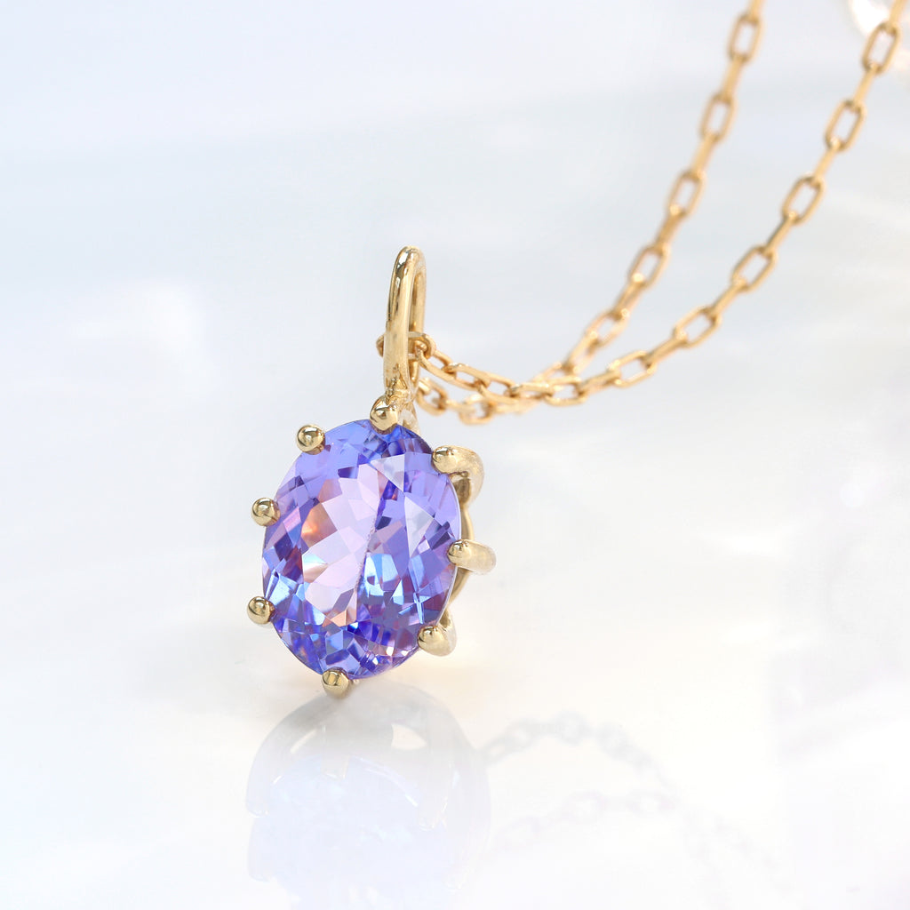 【新品】1.06ct パープルブルー　ネックレス　タンザナイト　K18