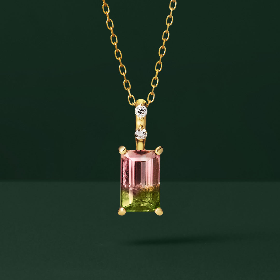 【丸の内店舗限定】バイカラートルマリン K10ペンダントトップ・アクサンテール