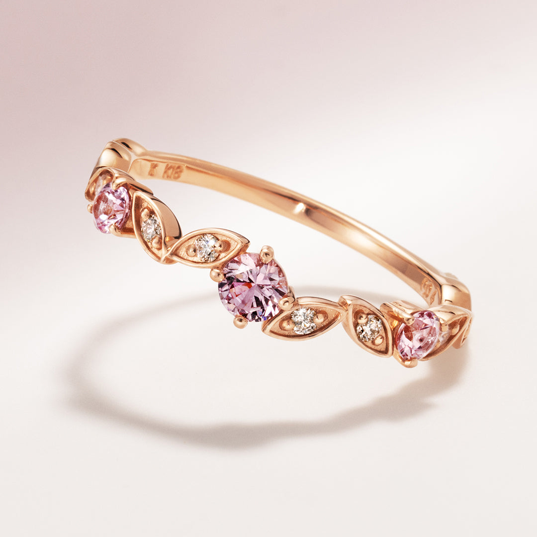 シャンパンガーネット K10/K18リング・リエール