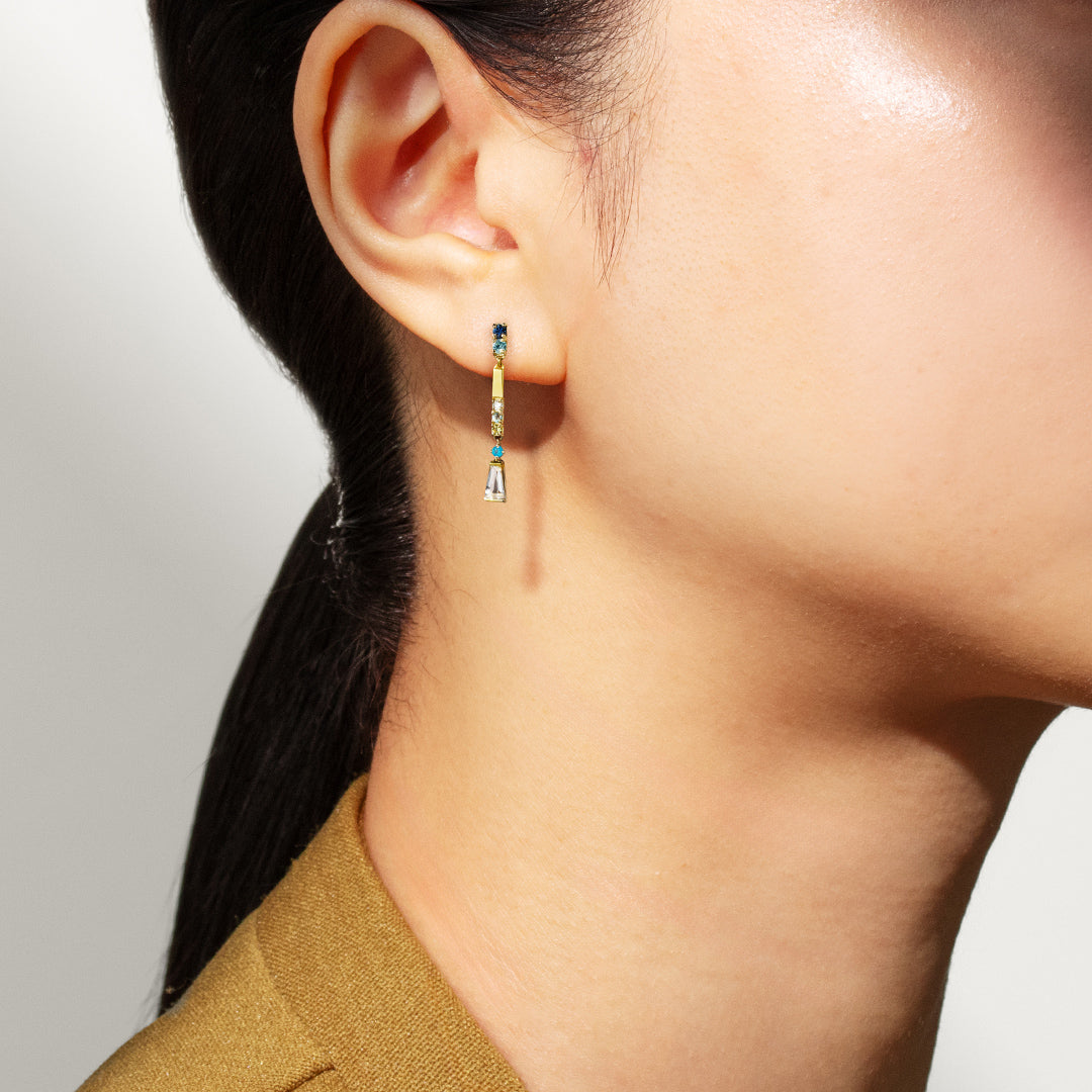 【Tales of Her】マルチカラージュエル K18ピアス(片耳)・ニュワイエ