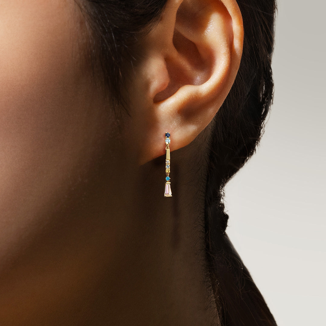 【Tales of Her】マルチカラージュエル K18ピアス(片耳)・ニュワイエ