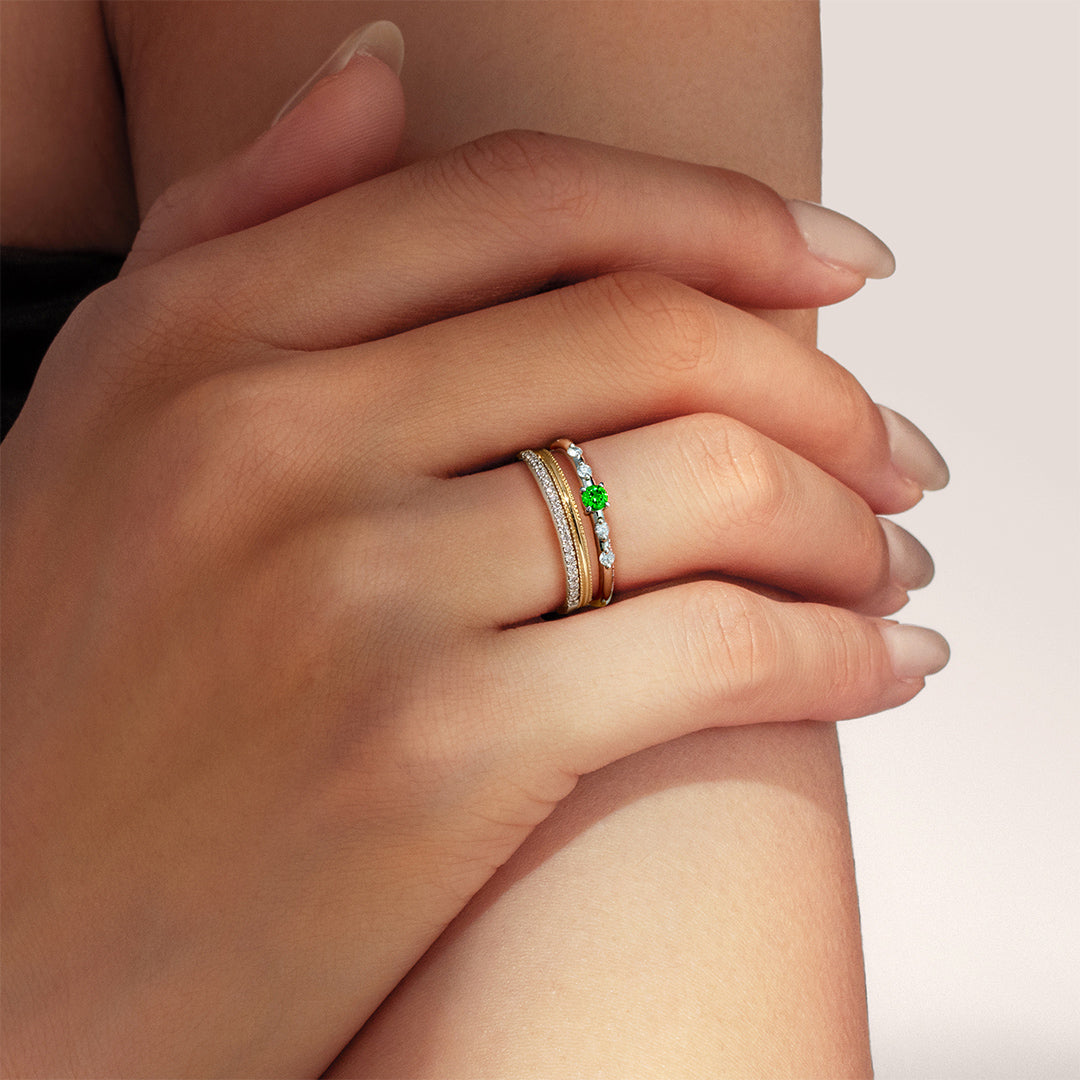 【即日発送】デマントイドガーネット K18/PTリング・アクサンテールプリンシパル