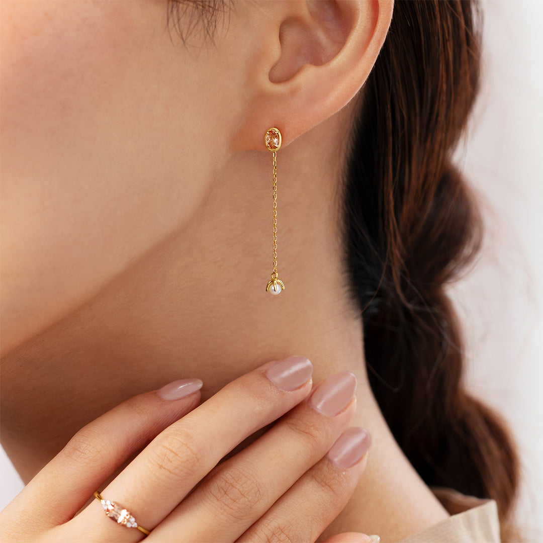 即日発送】インペリアルトパーズ K10/K18/PTピアス(片耳)・セルマン