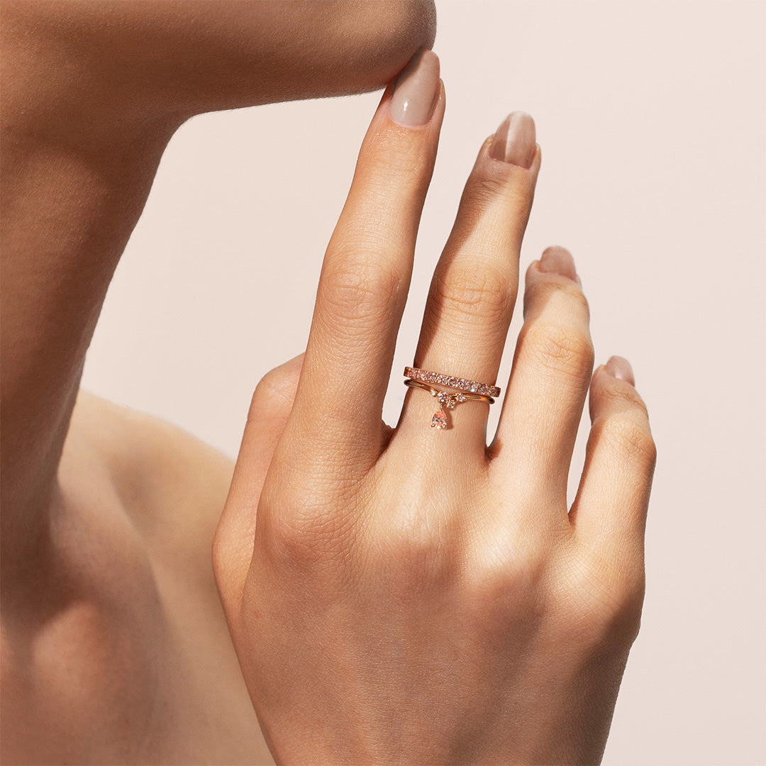 ピンクダイヤモンド(ラボグロウン) K18 リング・トランジュ