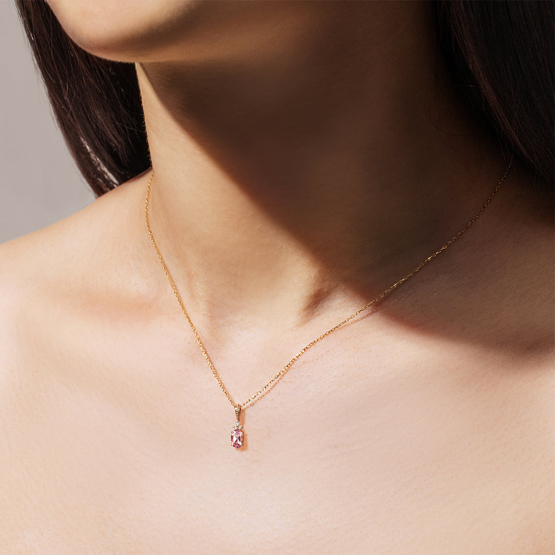 シャンパンガーネット×ダイヤモンド K10/K18/PT ペンダントトップ・フラヴィ