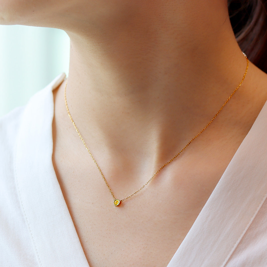 イエローダイヤモンド  K18/PTネックレス・アン