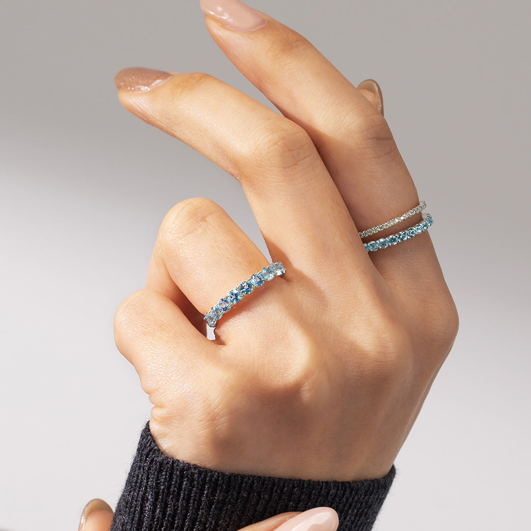 アクアマリン K10/K18/PTリング・エマL