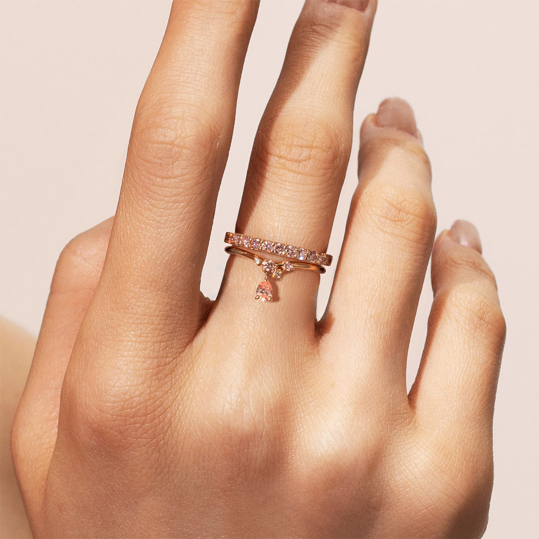 ピンクダイヤモンド(ラボグロウン) K18 リング・トランジュ