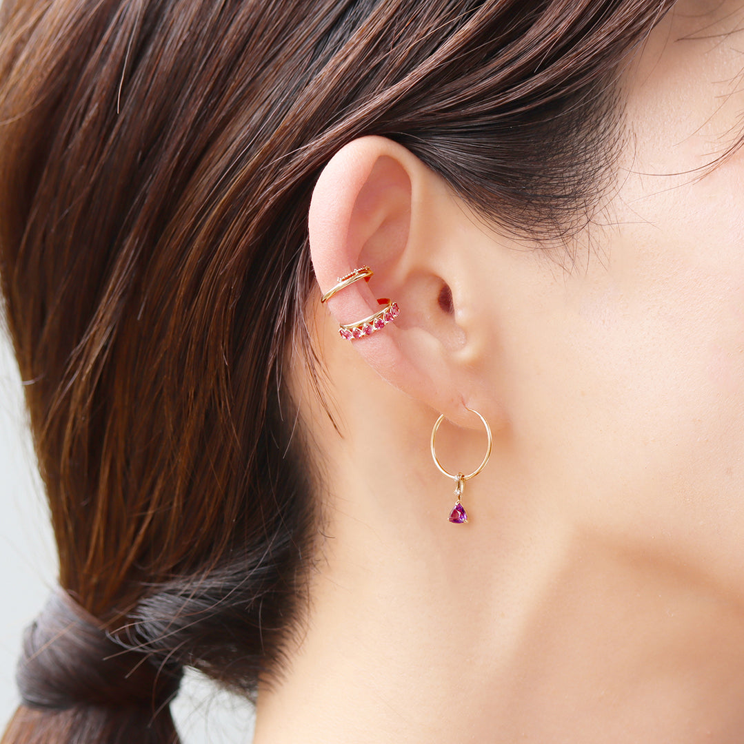 【在庫限り・即日発送】ロードライトガーネット K10イヤーカフ(片耳)・フィリ