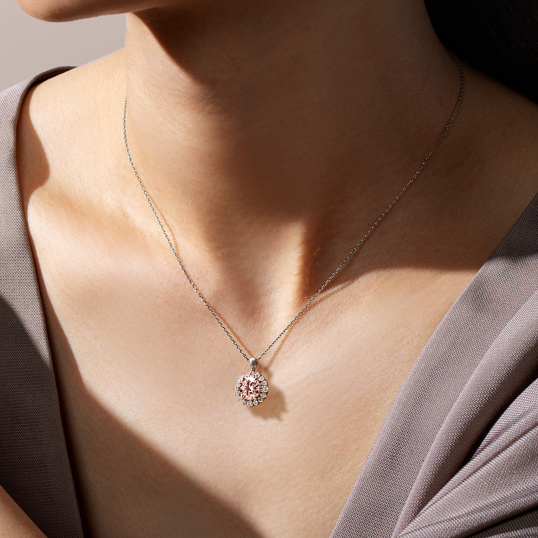 ピンクダイヤモンド(ラボグロウン)  K18/PT ペンダントトップ・フロレゾン