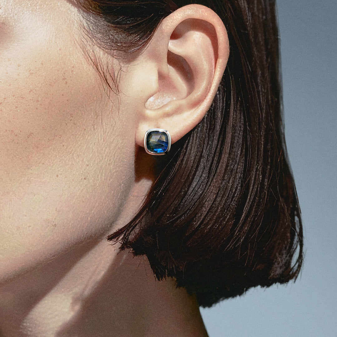 【即日発送】3カラーストーン SV925 ピアス(両耳)・ジオメア