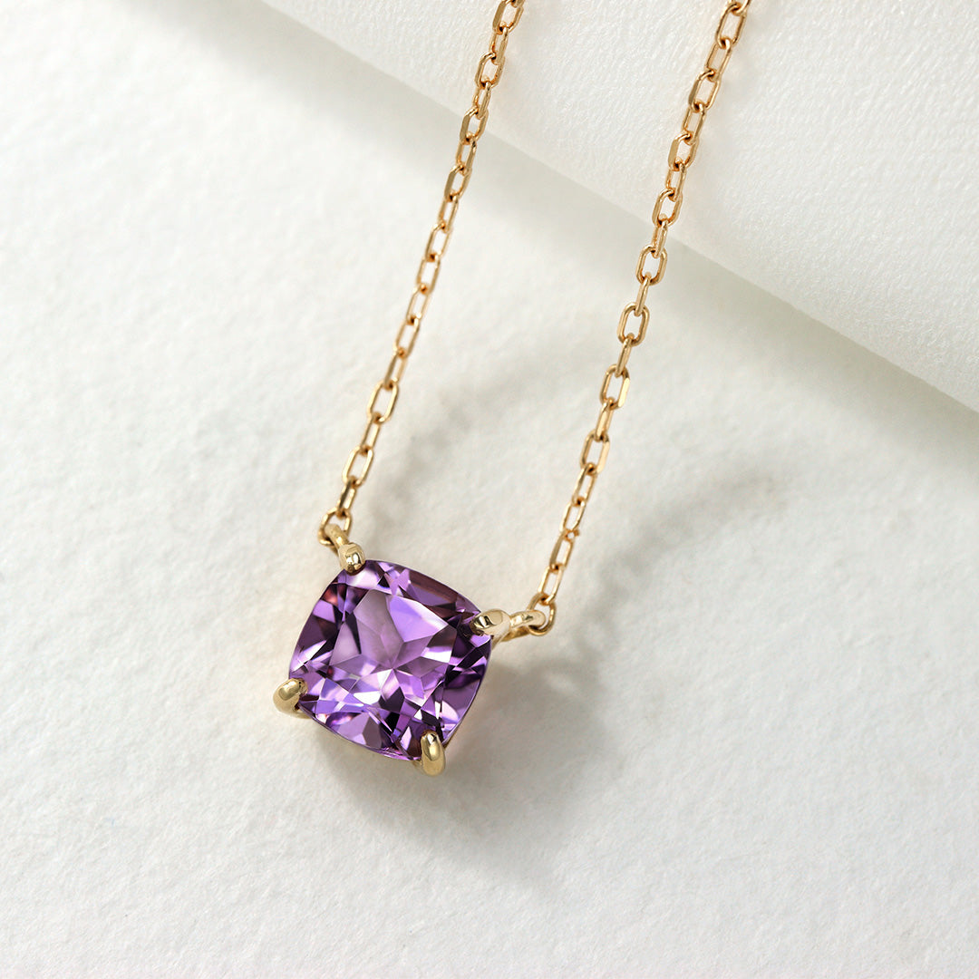 アメジスト(ライラックカラー) K18/PTネックレス・セラム | 2月