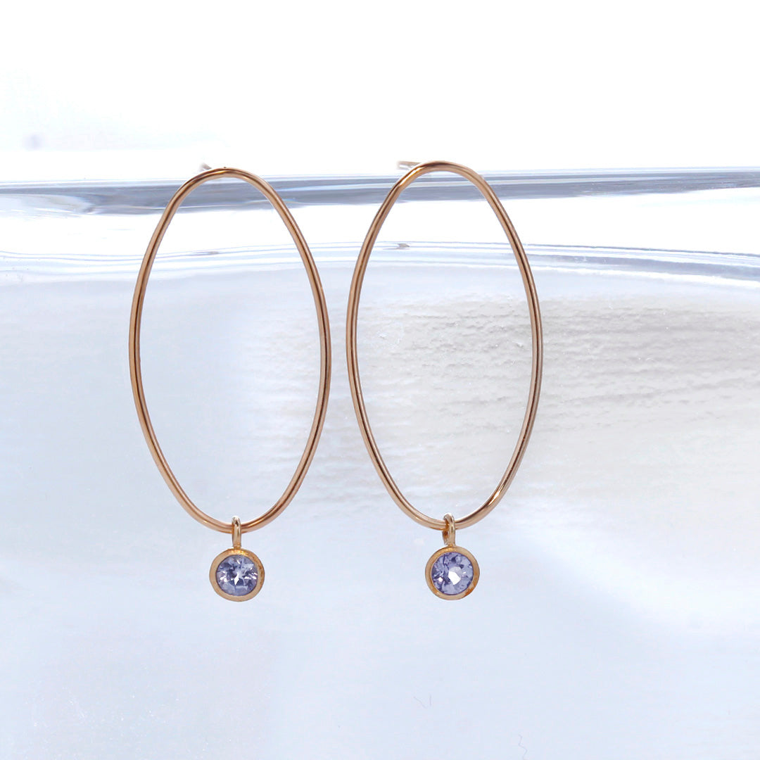 【在庫限り・即日発送】タンザナイトK10ピアス・エリプス