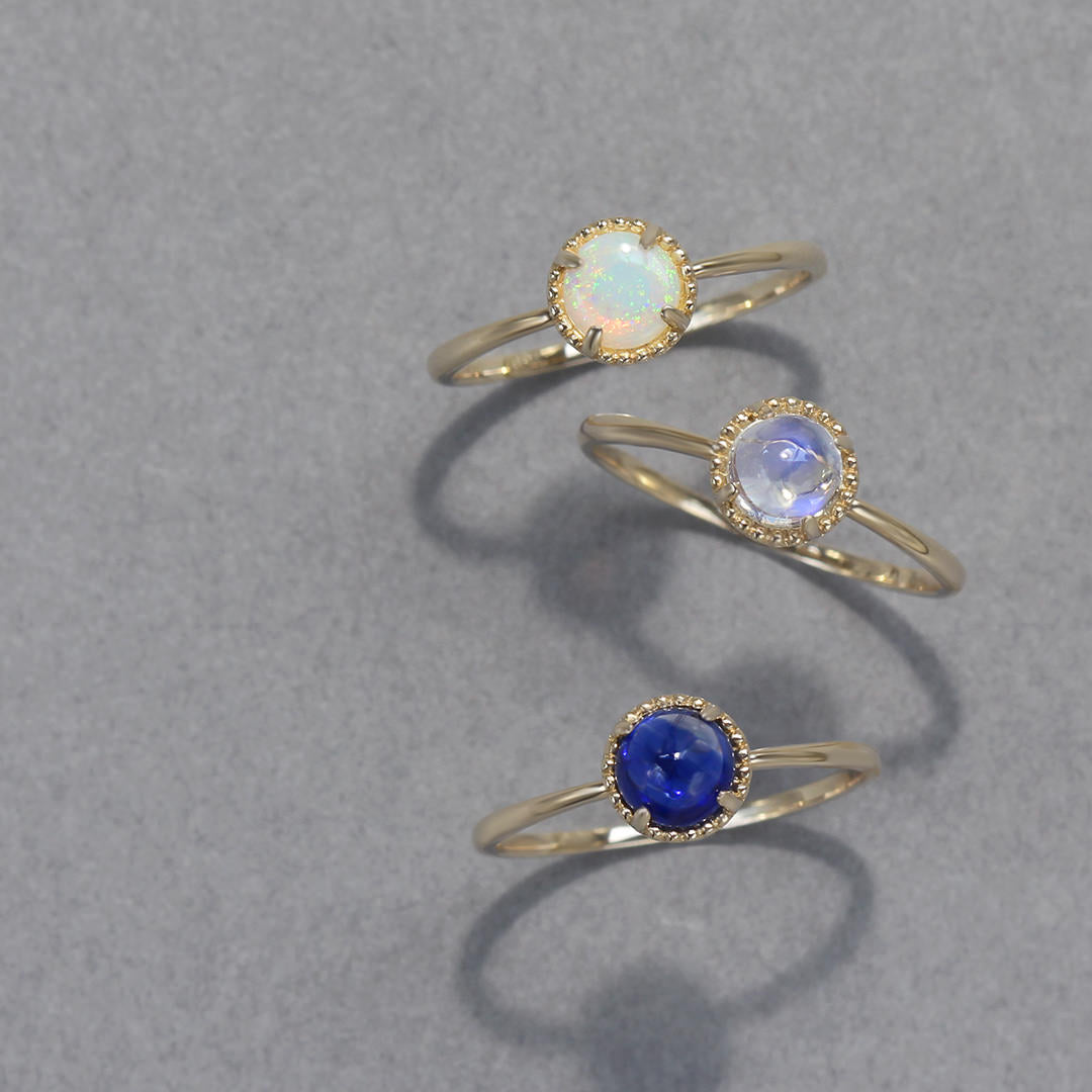 【在庫限り・即日発送】ブルームーンストーン×K10リング・エキューム