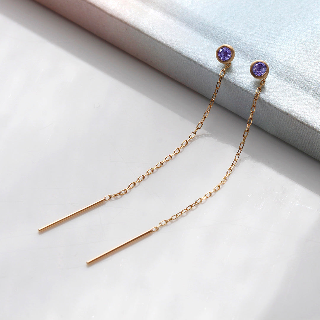 【在庫限り・即日発送】タンザナイトK10ピアス・ミロワ