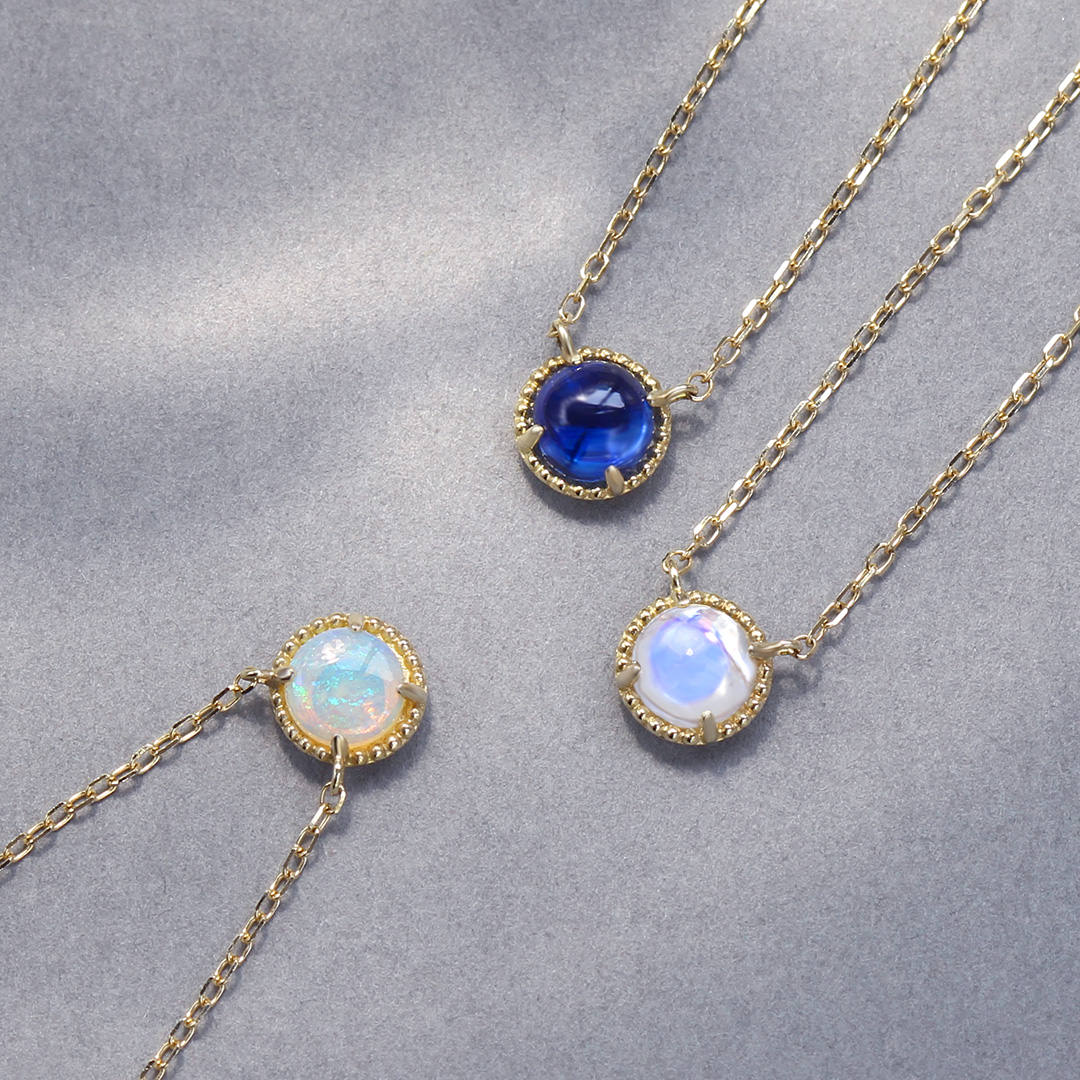 【在庫限り・即日発送】オパール(オーストラリア産) K10ネックレス・エキューム