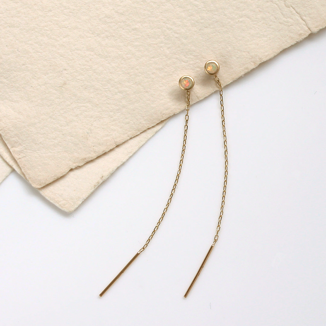 【在庫限り・即日発送】オパール(エチオピア産)K10ピアス・ミロワ