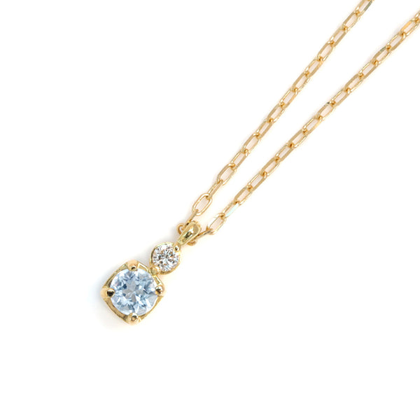 ビズー公式】【即日発送】アクアマリン×ダイヤモンド K18(18金)/K10(10