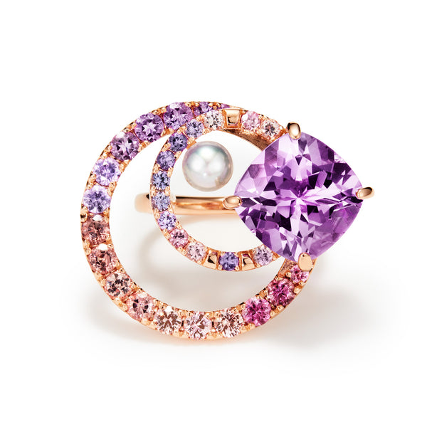 Tales of Her・店舗限定】アメジスト×マルチカラージュエル K18リング