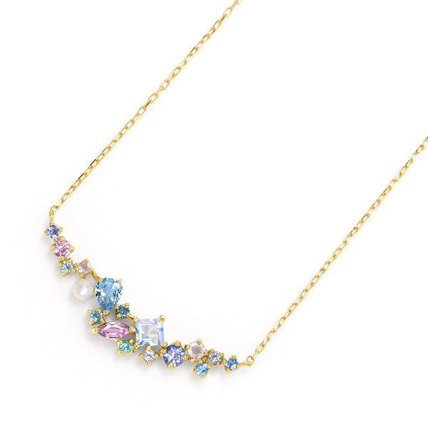 極美品★K10カットビーズサークルネックレス小S K10カットビーズステーション ネックレス（ネックレス