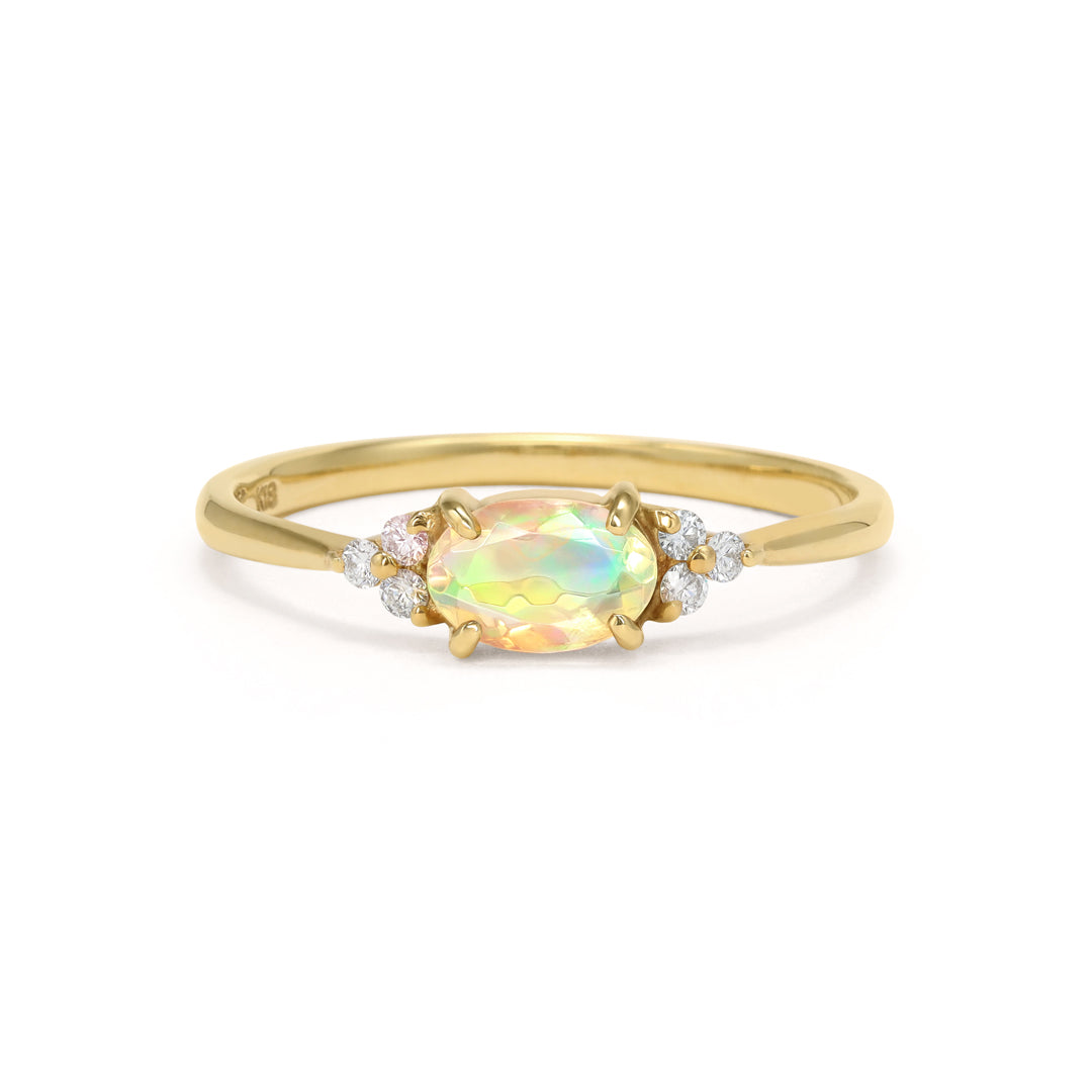 指輪 ルビー, オパール, エメラルド等11 個 オパール リング 指輪 1.8ct K10WG グリーンオパール 10月