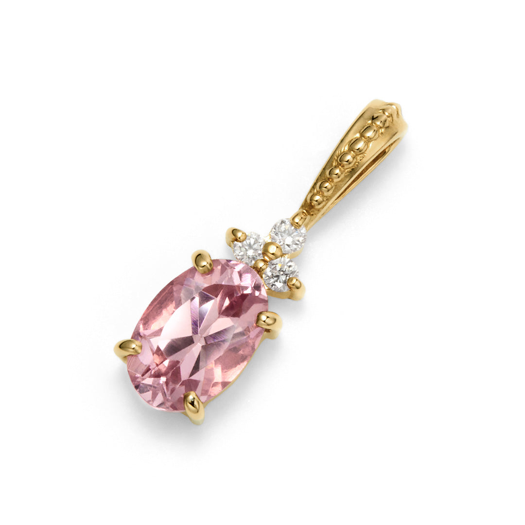 シャンパンガーネット×ダイヤモンド K10/K18/PT ペンダントトップ・フラヴィ