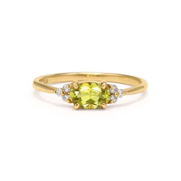 希少⭐︎カナリートルマリンハーフエタニティリングK18 サイズ10号 ゴールド ビズー公式】カナリーイエロートルマリン×ダイヤモンド K18/PTリング