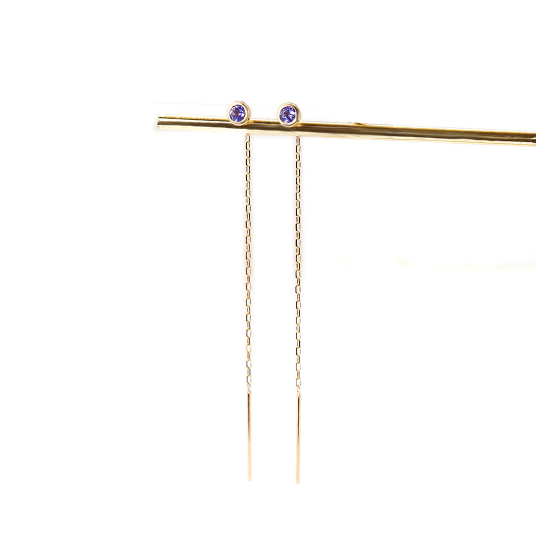 【在庫限り・即日発送】タンザナイトK10ピアス・ミロワ