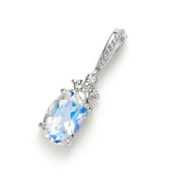 18KWGロイヤルブルームーンストーン&メレダイヤペンダントヘッド 18KWGロイヤルブルームーンストーン&メレダイヤペンダントヘッド