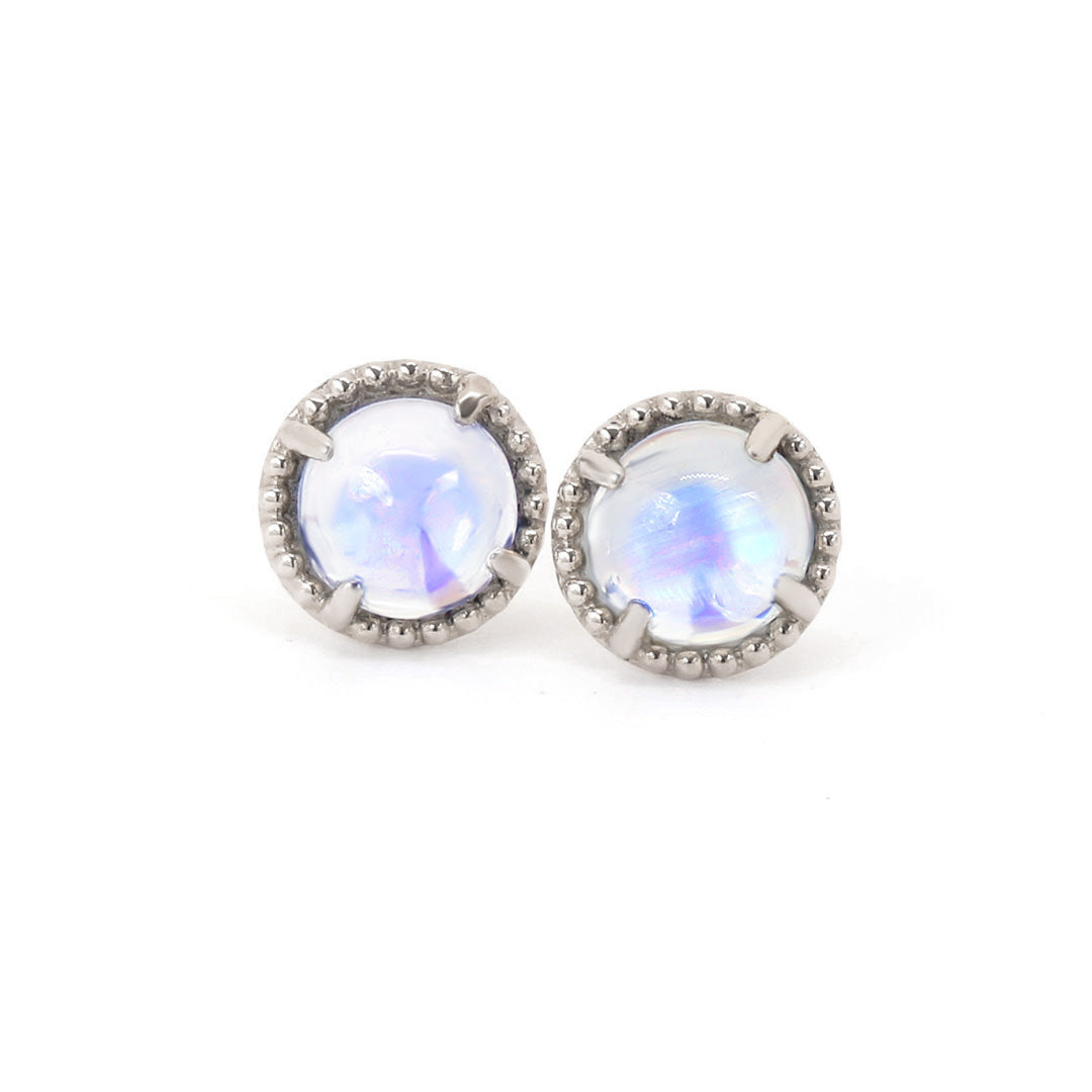 【在庫限り・即日発送】ブルームーンストーン×K10ピアス・エキューム